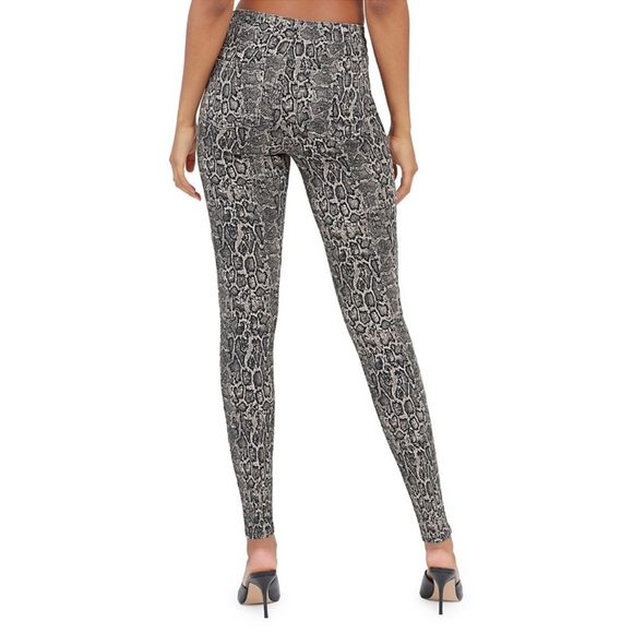 SPANX Jean-Ish Ankle Leggings Taupe Snake Print - Picture 3 of 11